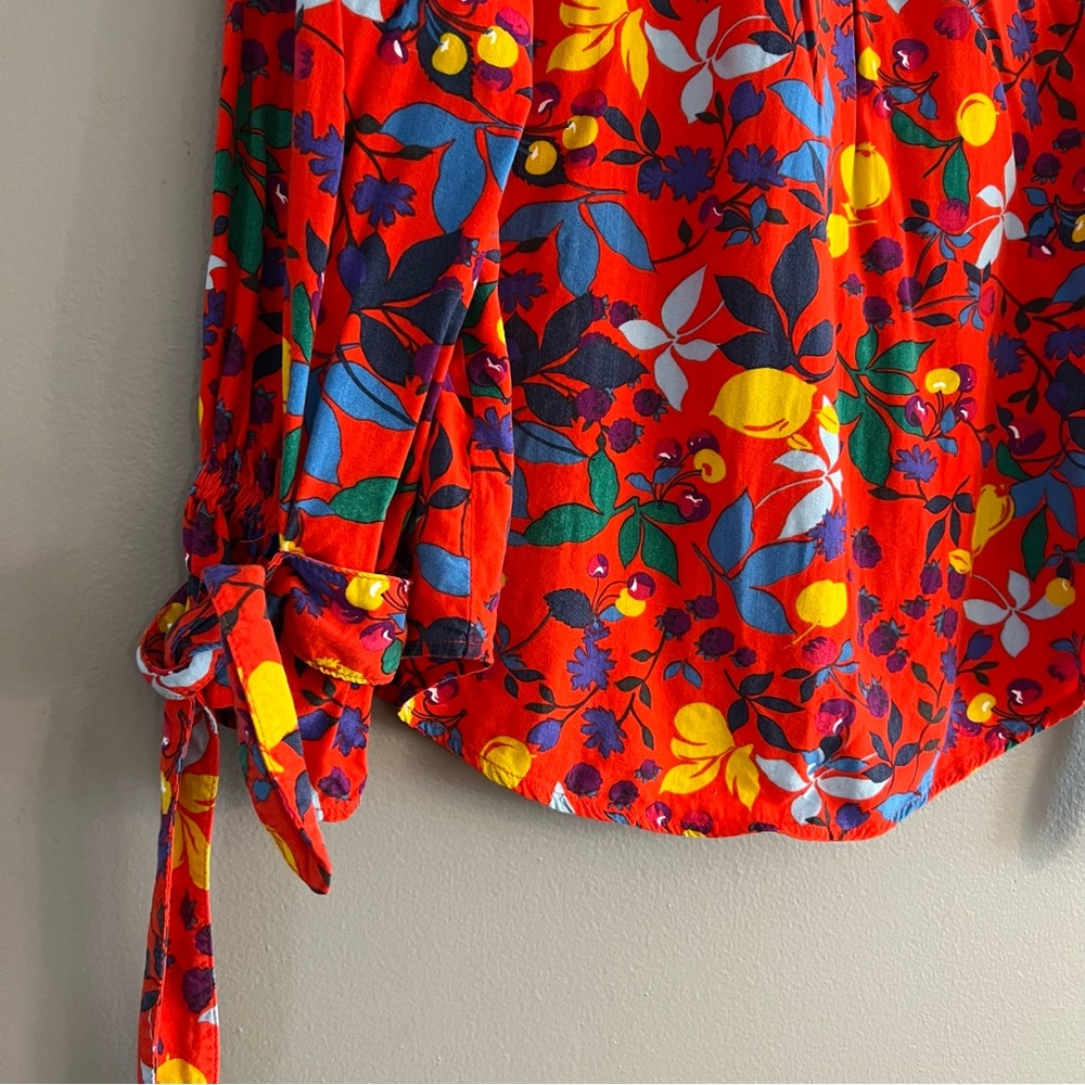 Maeve Red Floral Button-Down Shirt - Picture 10 of 16